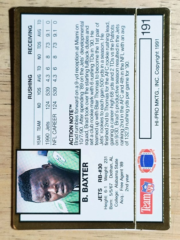 1991 Action Packed #191 Brad Baxter FAPC