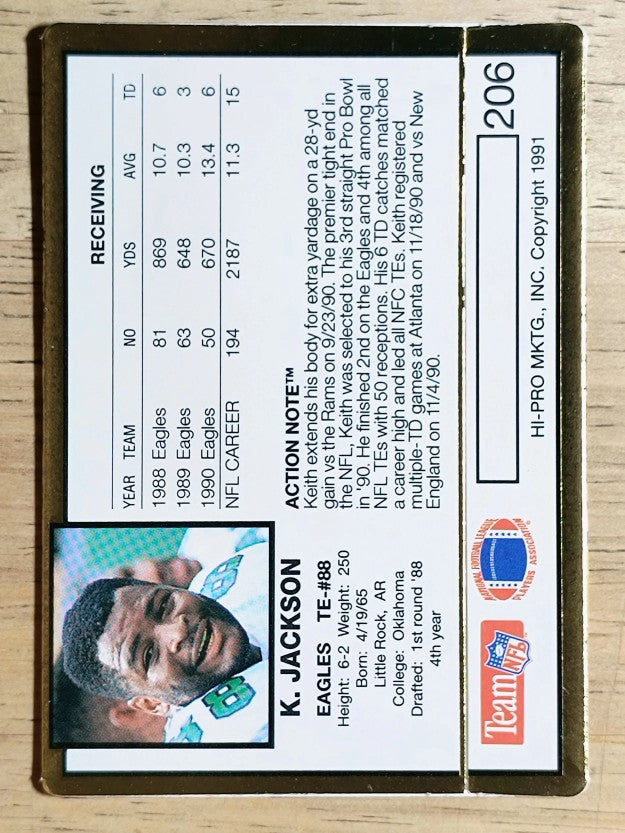 1991 Action Packed #206 Keith Jackson