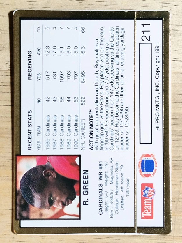1991 Action Packed #211 Roy Green