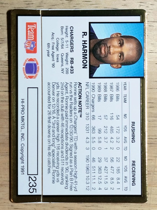 1991 Action Packed #235 Ronnie Harmon