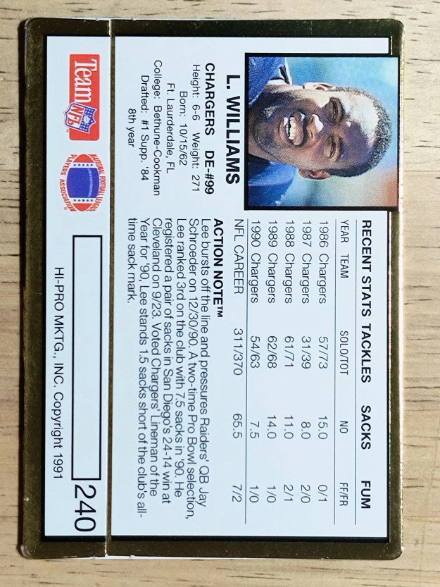 1991 Action Packed #240 Lee Williams