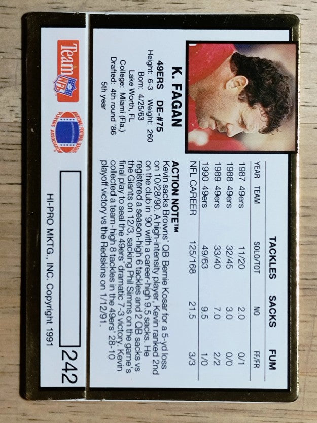 1991 Action Packed #242 Kevin Fagan