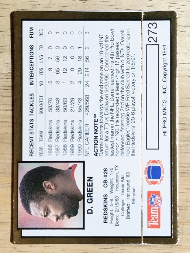 1991 Action Packed #273 Darrell Green