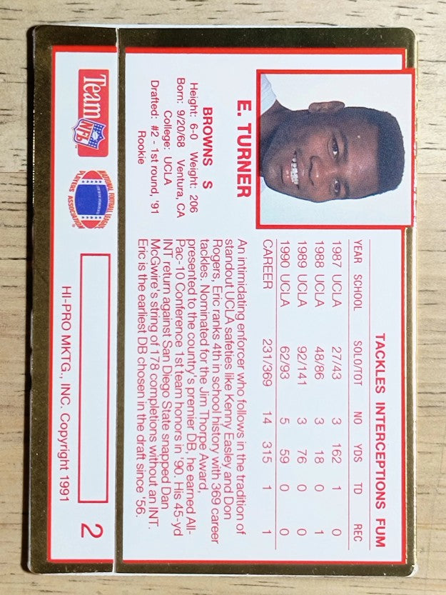 1991 Action Packed Rookie Update #2 Eric Turner RC
