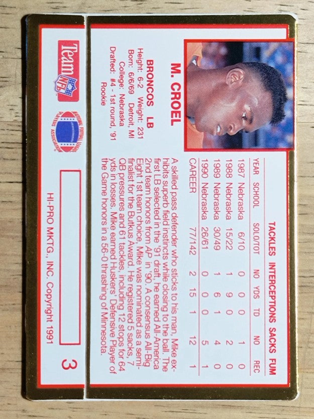 1991 Action Packed Rookie Update #3 Mike Croel RC