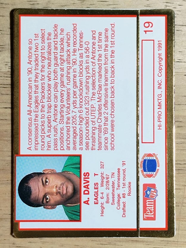 1991 Action Packed Rookie Update #19 Antone Davis RC