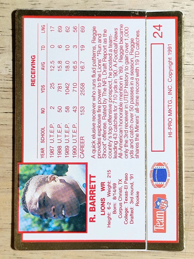 1991 Action Packed Rookie Update #24 Reggie Barrett