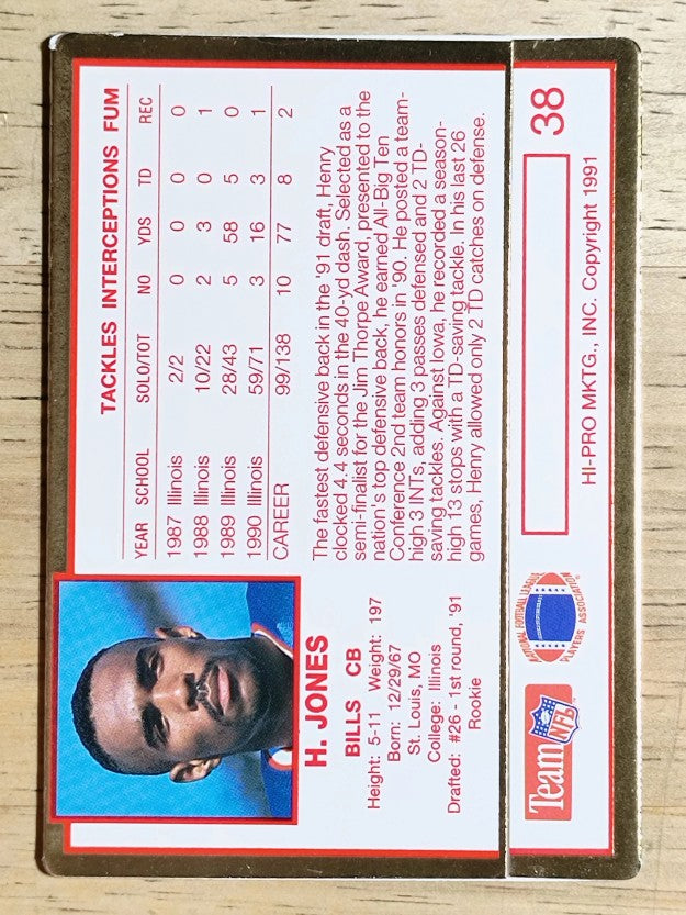1991 Action Packed Rookie Update #38 Henry Jones RC