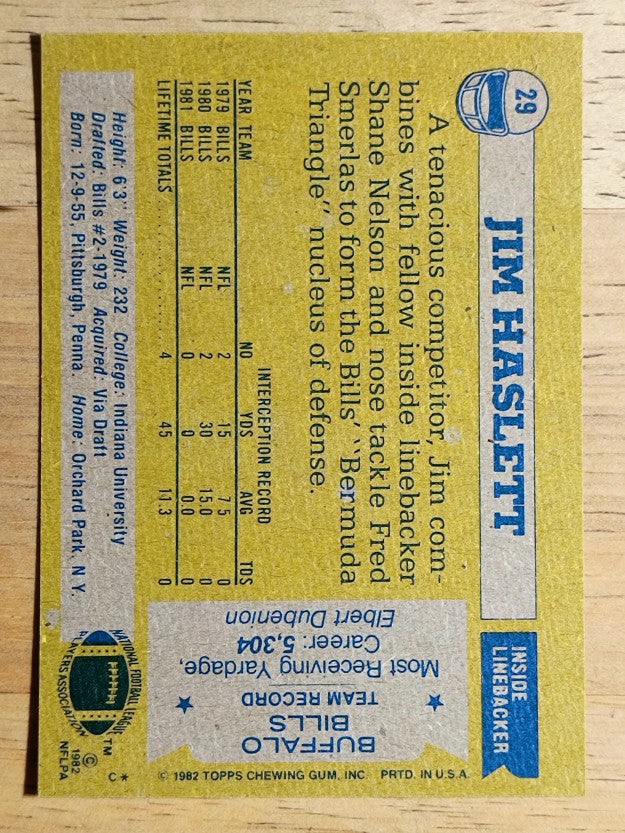 1982 Topps #29 Jim Haslett