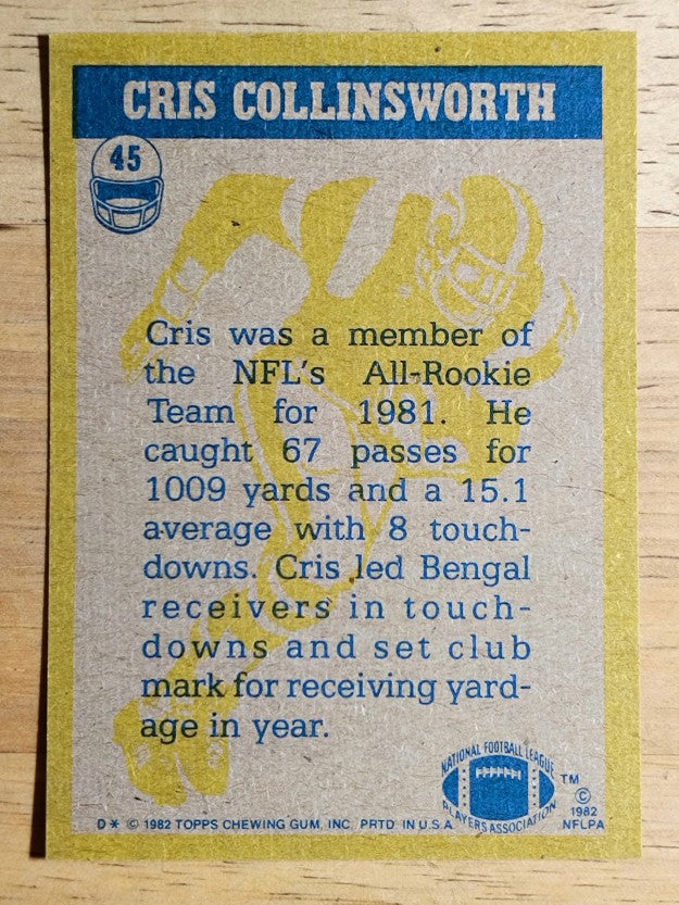 1982 Topps #45 Cris Collinsworth IA