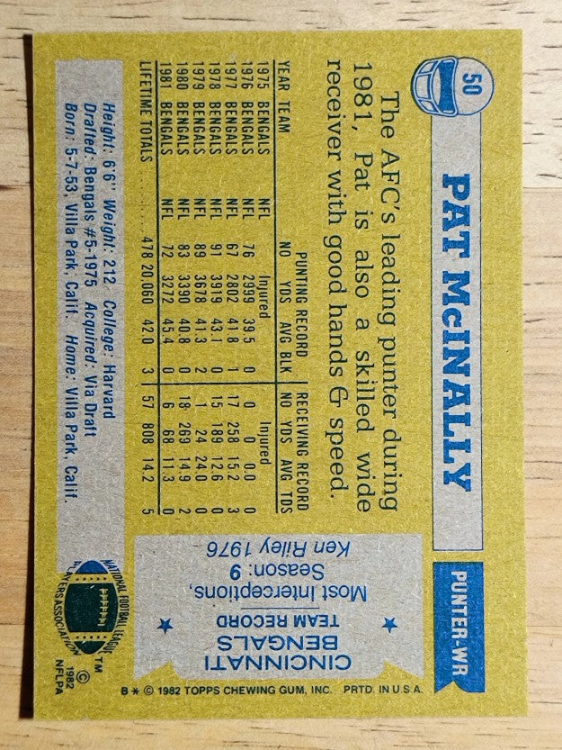 1982 Topps #50 Pat McInally
