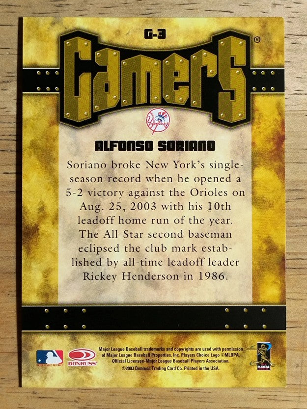2004 Leaf Gamers Second Edition #3 Alfonso Soriano