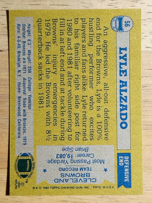1982 Topps #56 Lyle Alzado