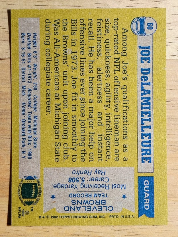 1982 Topps #60 Joe DeLamielleure