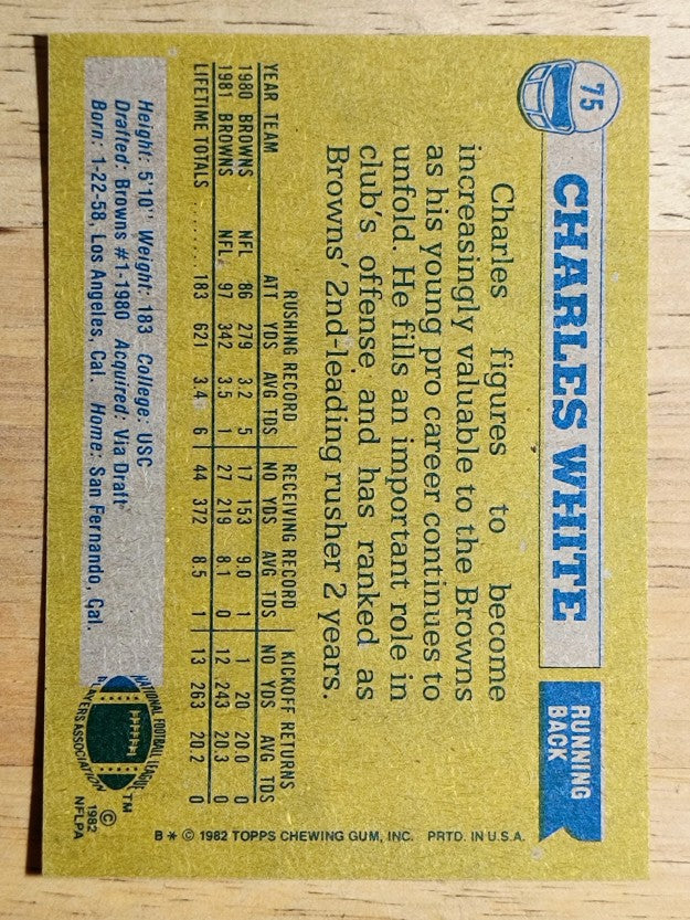 1982 Topps #75 Charles White