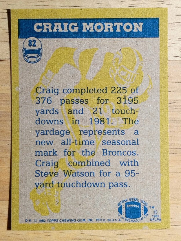 1982 Topps #82 Craig Morton IA