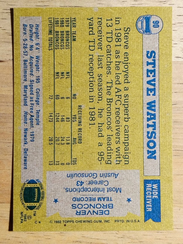 1982 Topps #90 Steve Watson RC