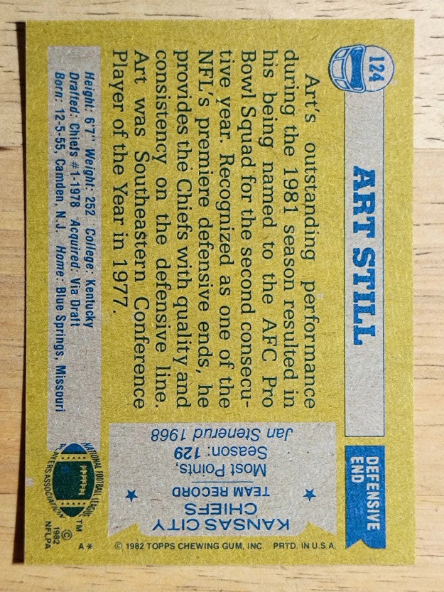 1982 Topps #124 Art Still