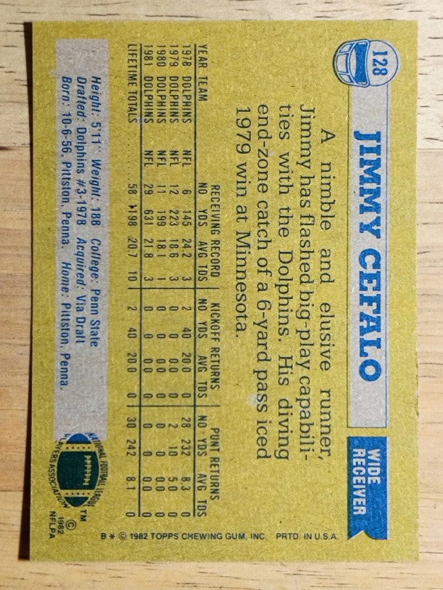 1982 Topps #128 Jimmy Cefalo