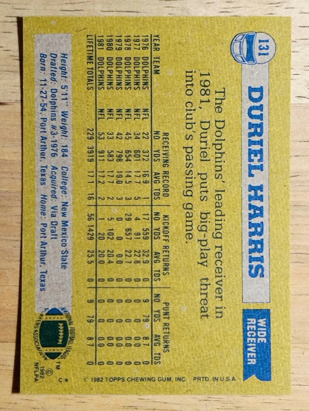 1982 Topps #131 Duriel Harris