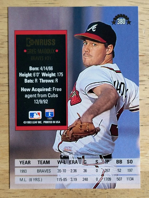 1994 Donruss #380 Greg Maddux