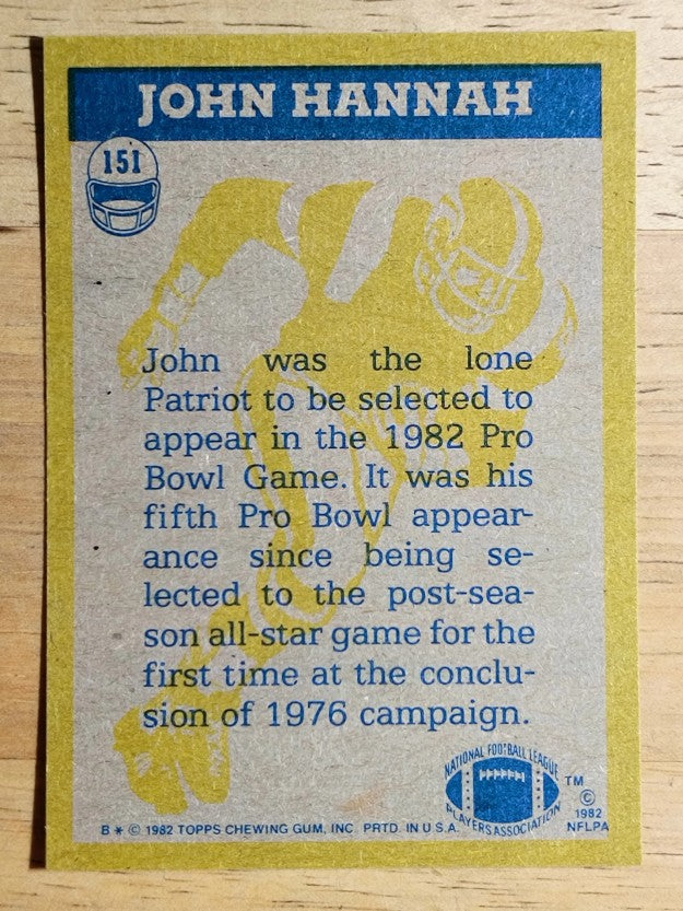 1982 Topps #151 John Hannah IA