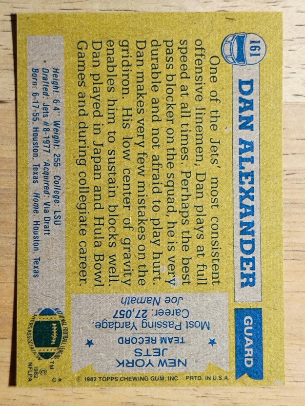 1982 Topps #161 Dan Alexander RC