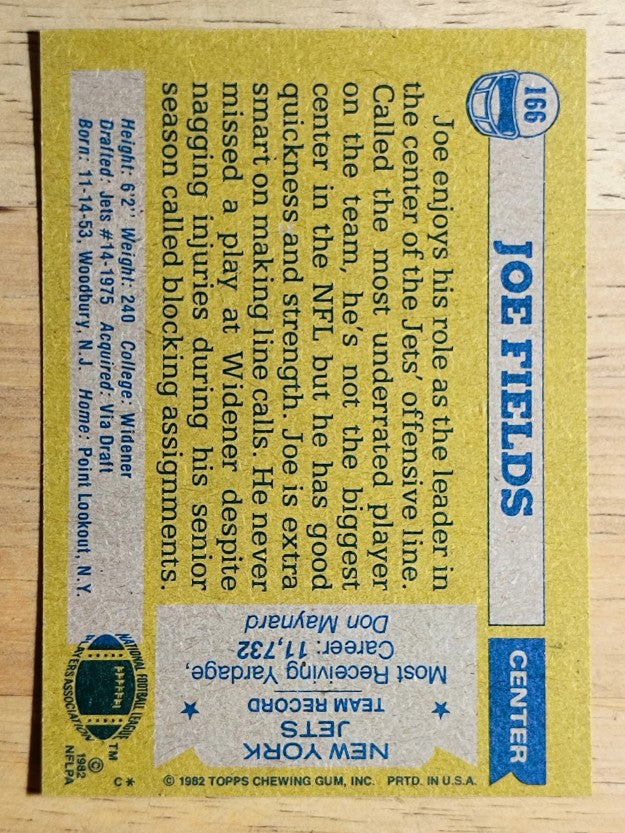1982 Topps #166 Joe Fields