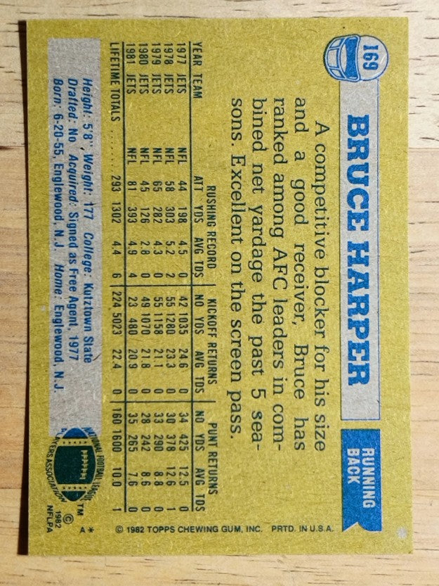 1982 Topps #169 Bruce Harper