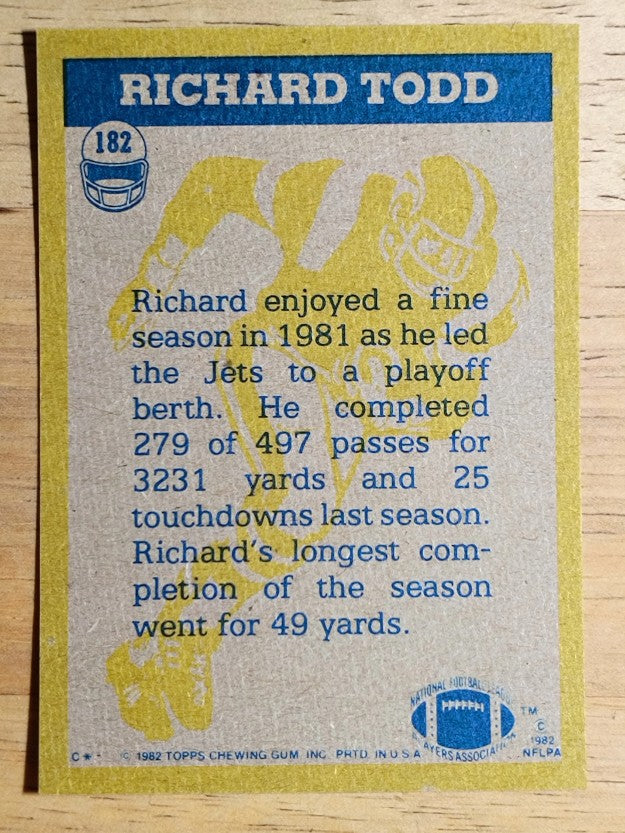 1982 Topps #182 Richard Todd IA