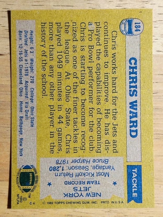 1982 Topps #184 Chris Ward