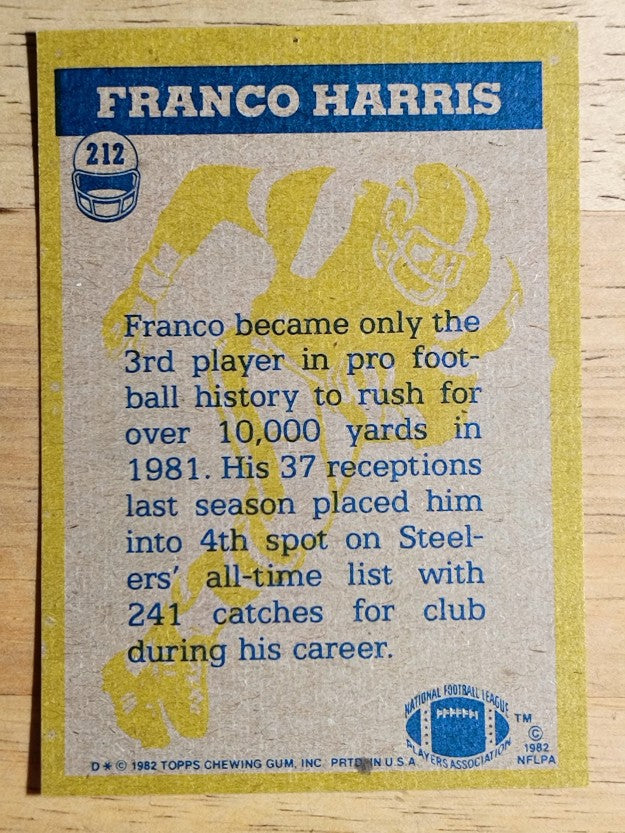 1982 Topps #212 Franco Harris IA