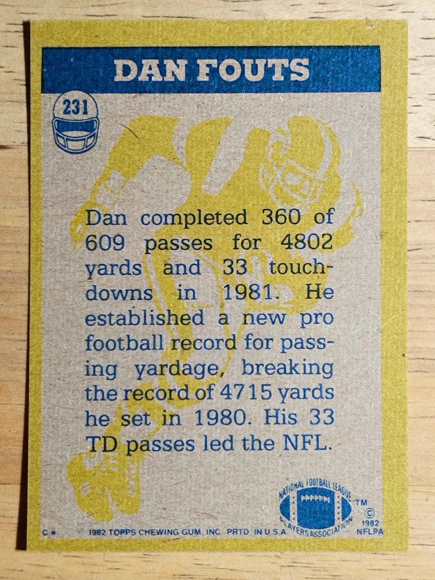 1982 Topps #231 Dan Fouts IA