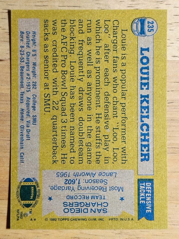 1982 Topps #235 Louie Kelcher