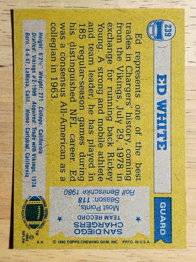 1982 Topps #239 Ed White