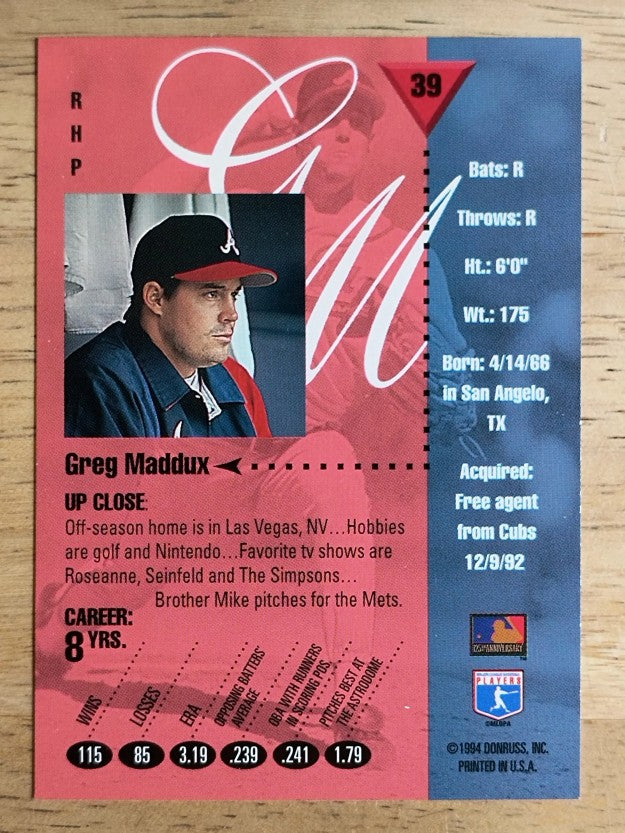 1994 Studio #39 Greg Maddux