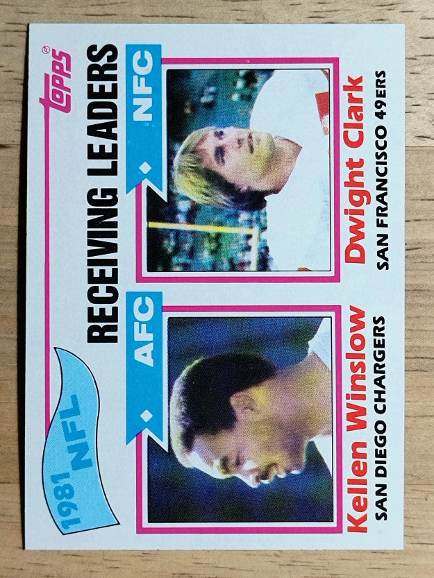 1982 Topps #258 Receiving Leaders/Kellen Winslow/Dwight Clark