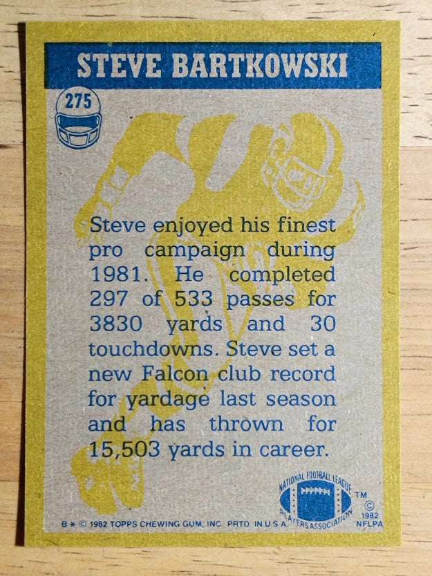 1982 Topps #275 Steve Bartkowski IA