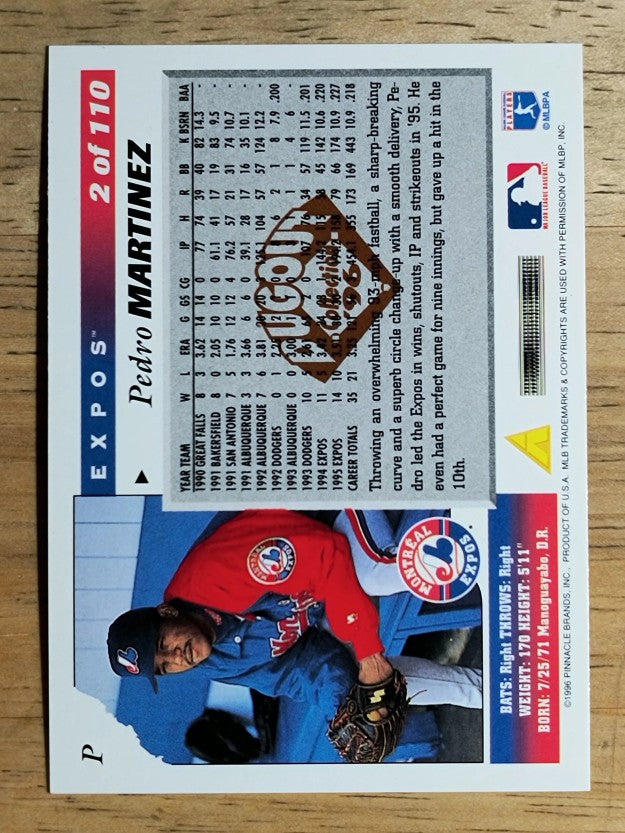 1996 Score Dugout Collection #B2 Pedro Martinez
