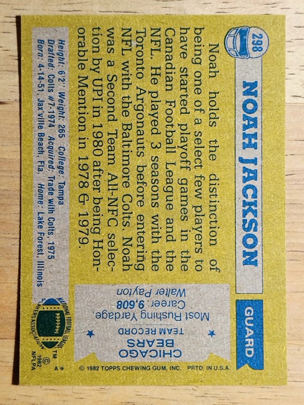 1982 Topps #298 Noah Jackson