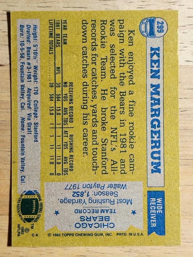 1982 Topps #299 Ken Margerum