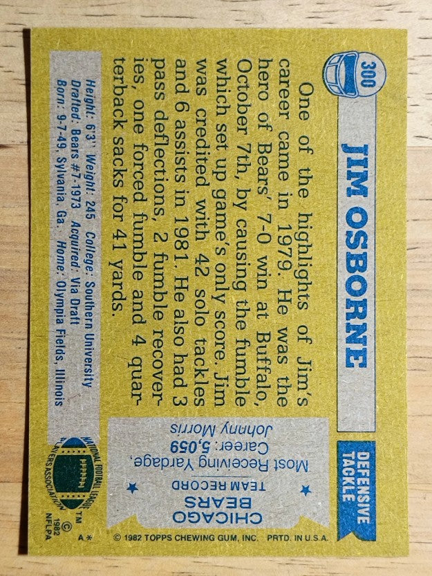 1982 Topps #300 Jim Osborne