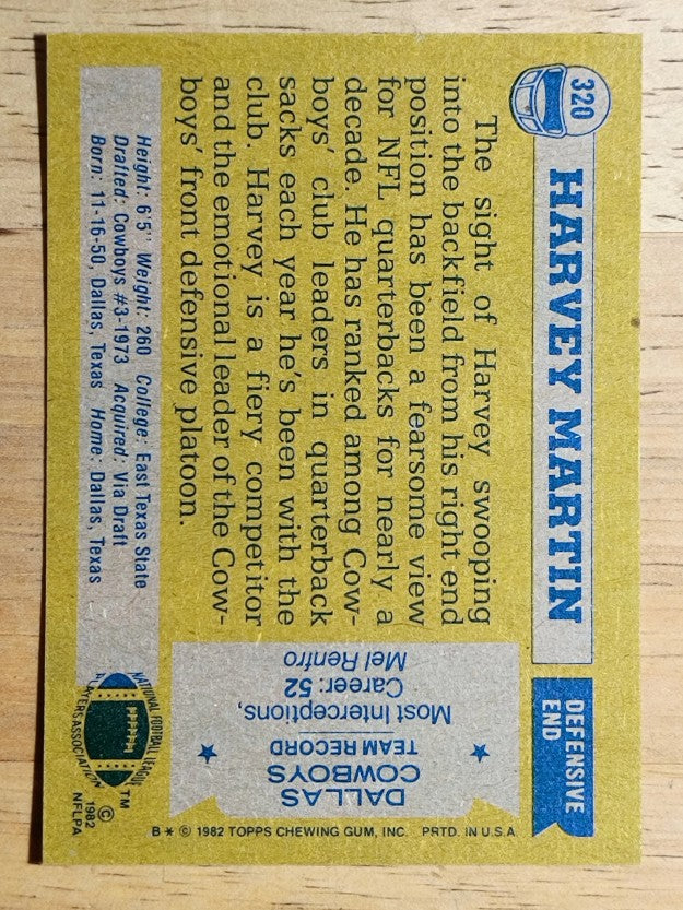 1982 Topps #320 Harvey Martin
