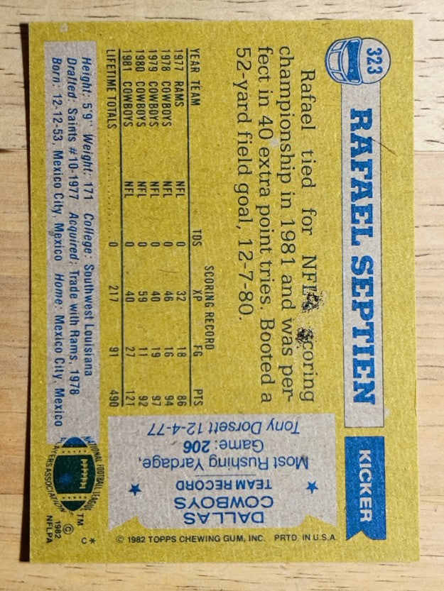 1982 Topps #323 Rafael Septien