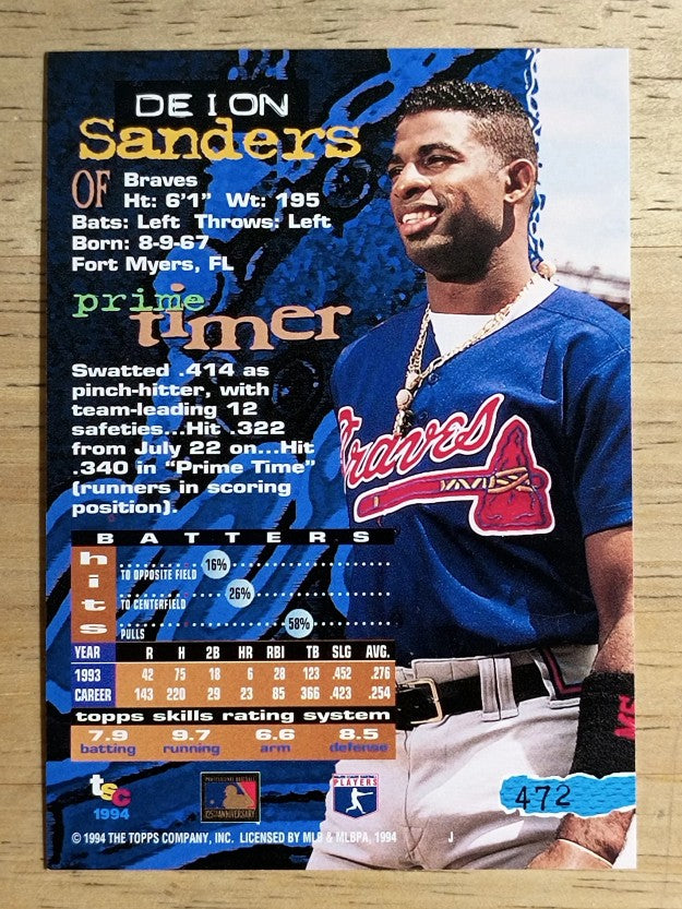 1994 Stadium Club Golden Rainbow #472 Deion Sanders