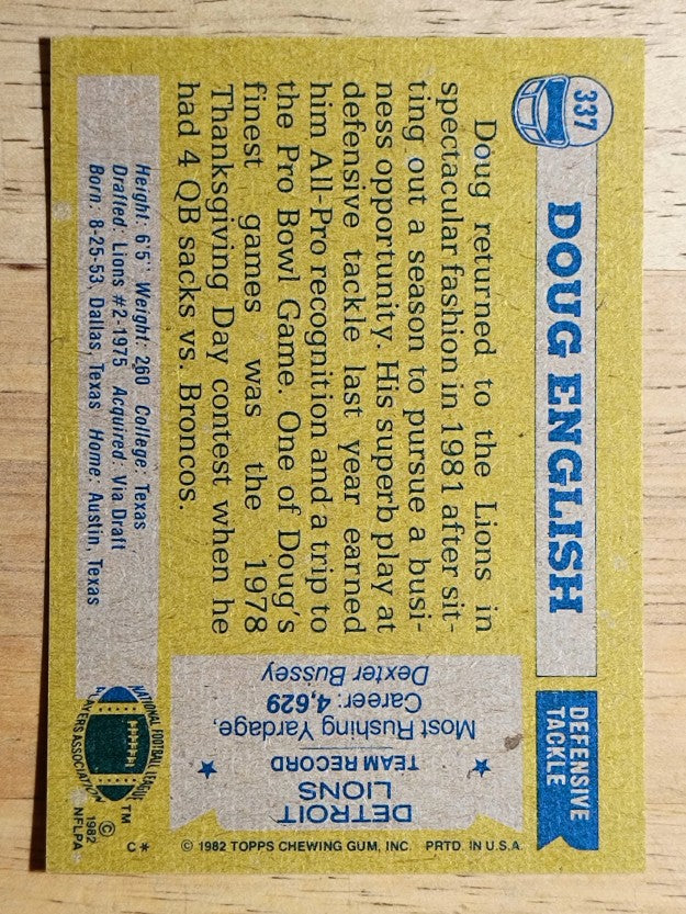 1982 Topps #337 Doug English