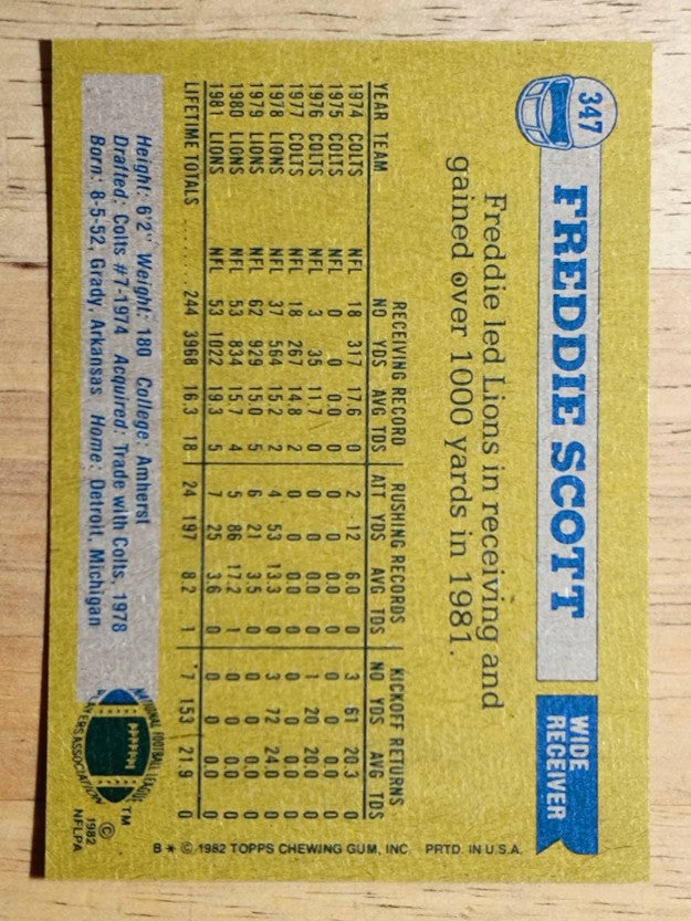 1982 Topps #347 Freddie Scott
