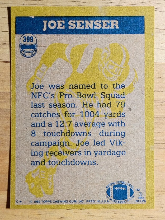 1982 Topps #399 Joe Senser IA