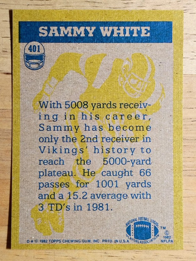 1982 Topps #401 Sammie White IA