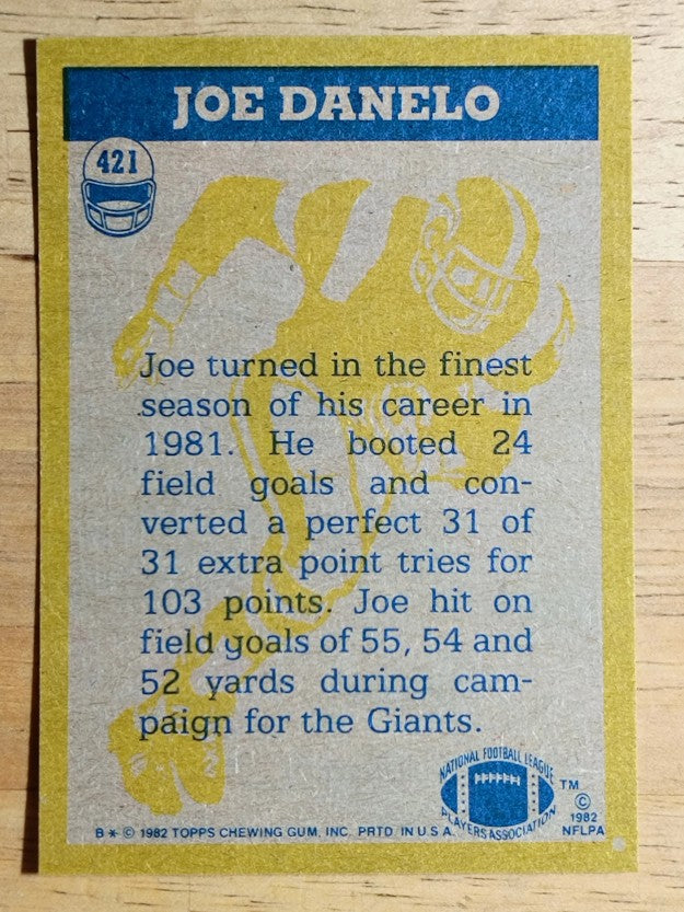 1982 Topps #421 Joe Danelo IA